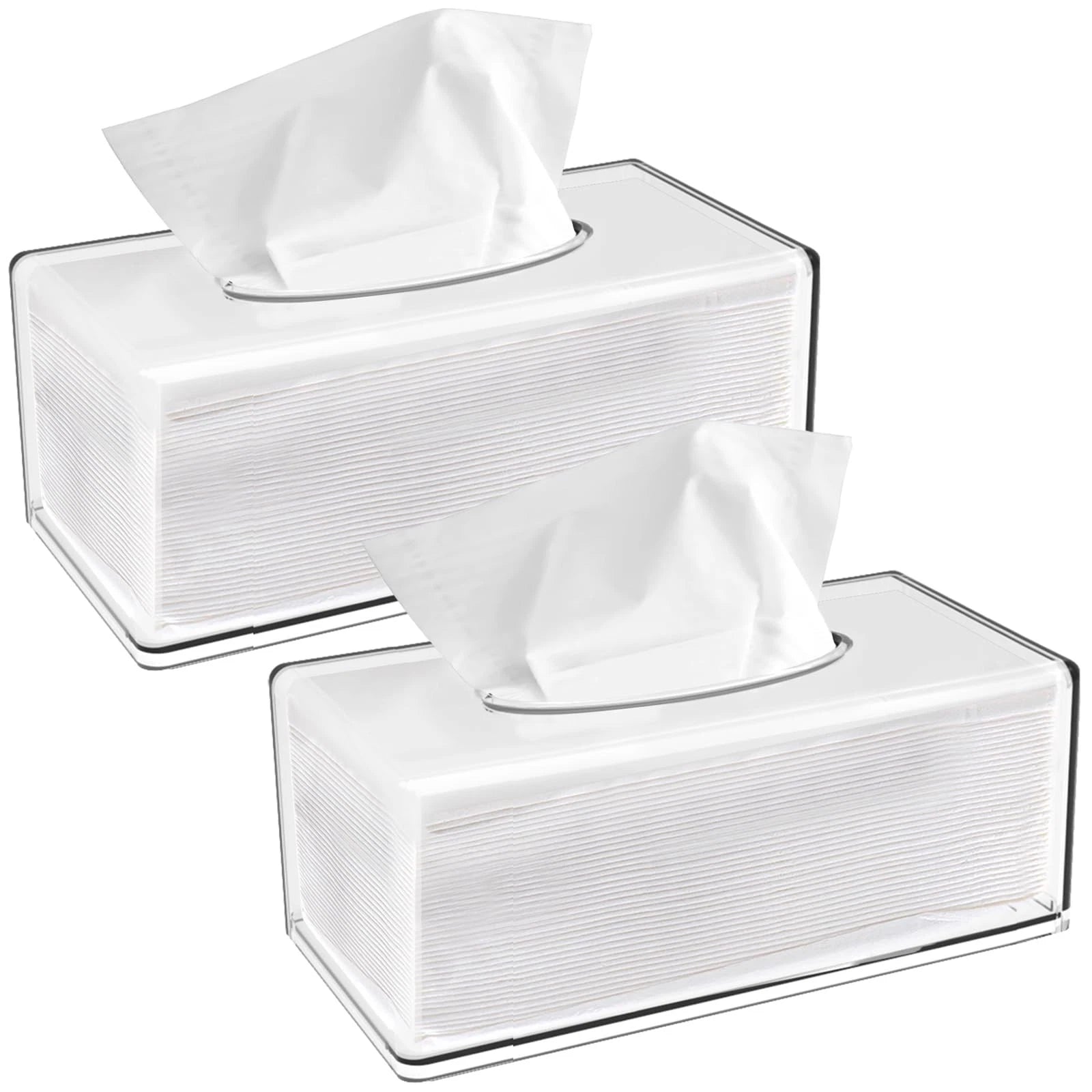 Yopay 2 Pack Clear Tissue Dispenser Box, Facial Acrylic Tissue Box Cover Holder, | eBay