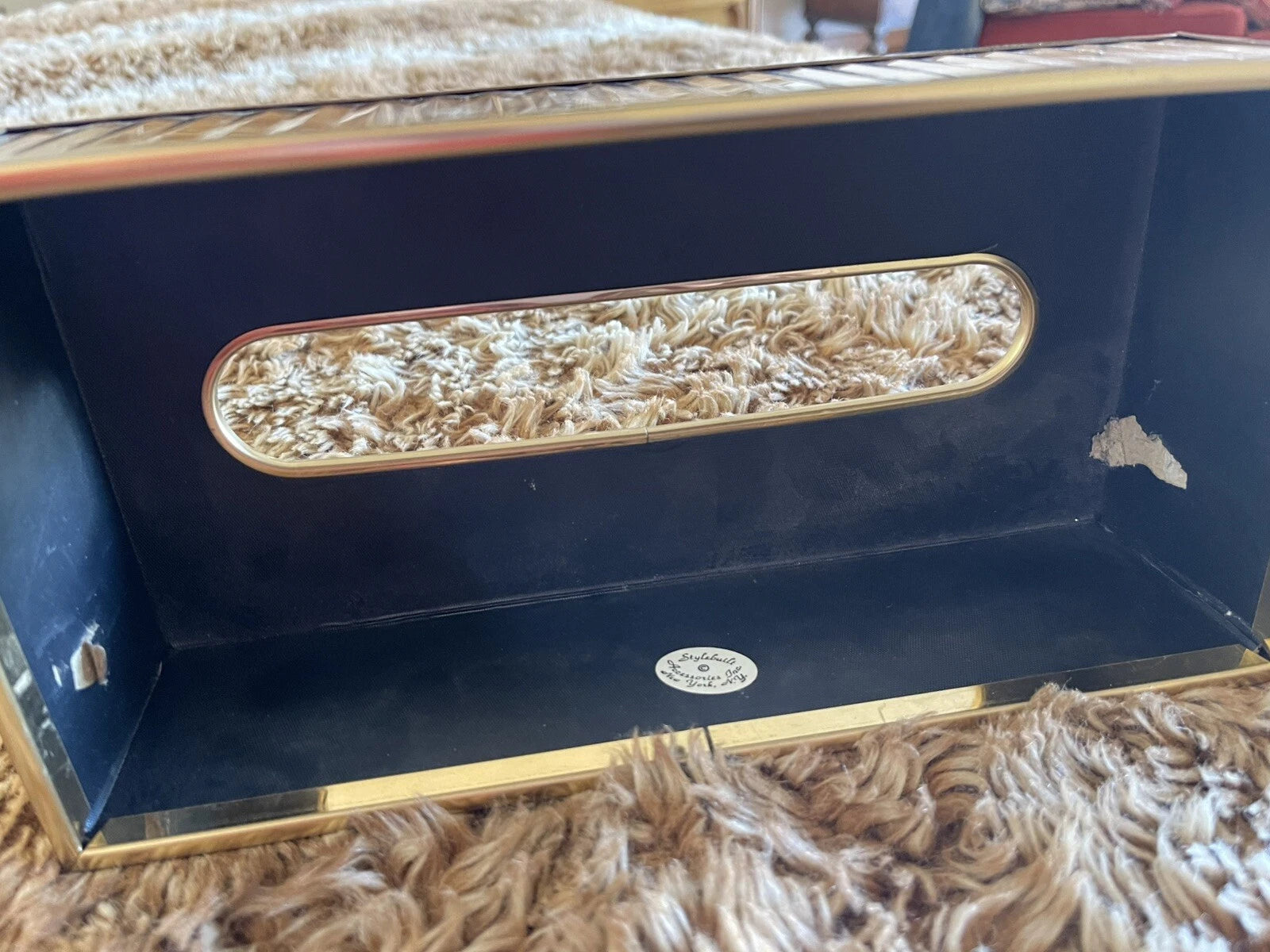 VTG Hollywood Stylebuilt Gold Tone Metal Rectangular Tissue Box Cover | eBay