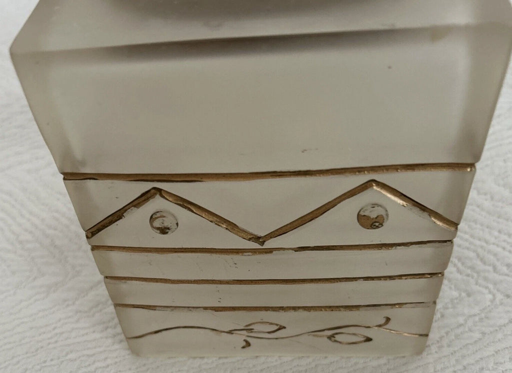 Wamsutta Monique Tissue Cube Box Cover Frosted Clear Resin Gold Accent Preowned | eBay