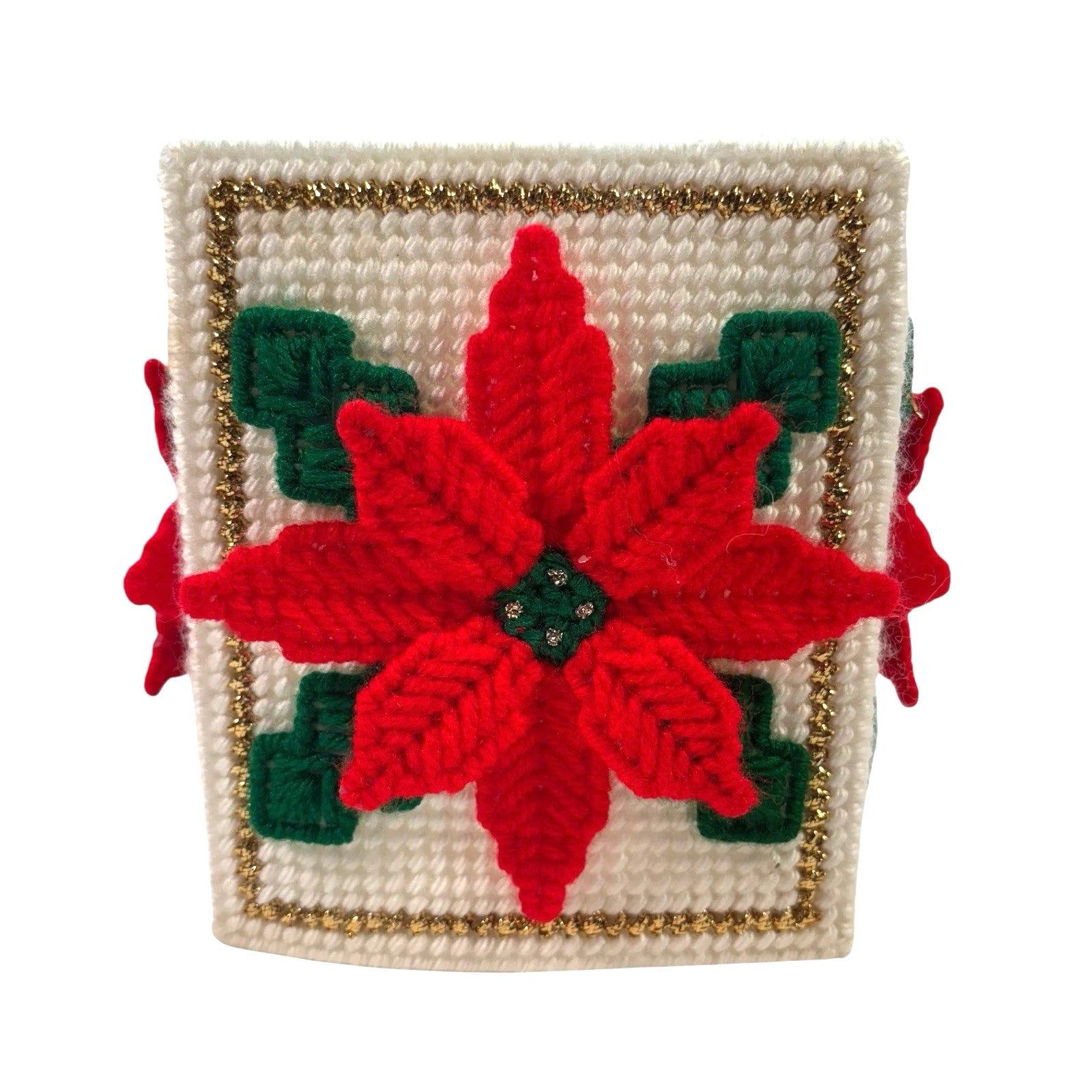 Vintage Plastic Canvas Needlepoint Christmas Square Tissue Cover Box Lot of 2 | eBay