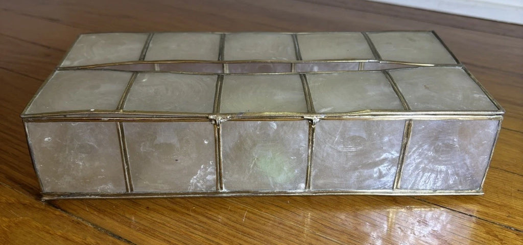 Vintage Capiz Shell Rectangular Tissue Kleenex Holder Gump's Made in Philippines | eBay