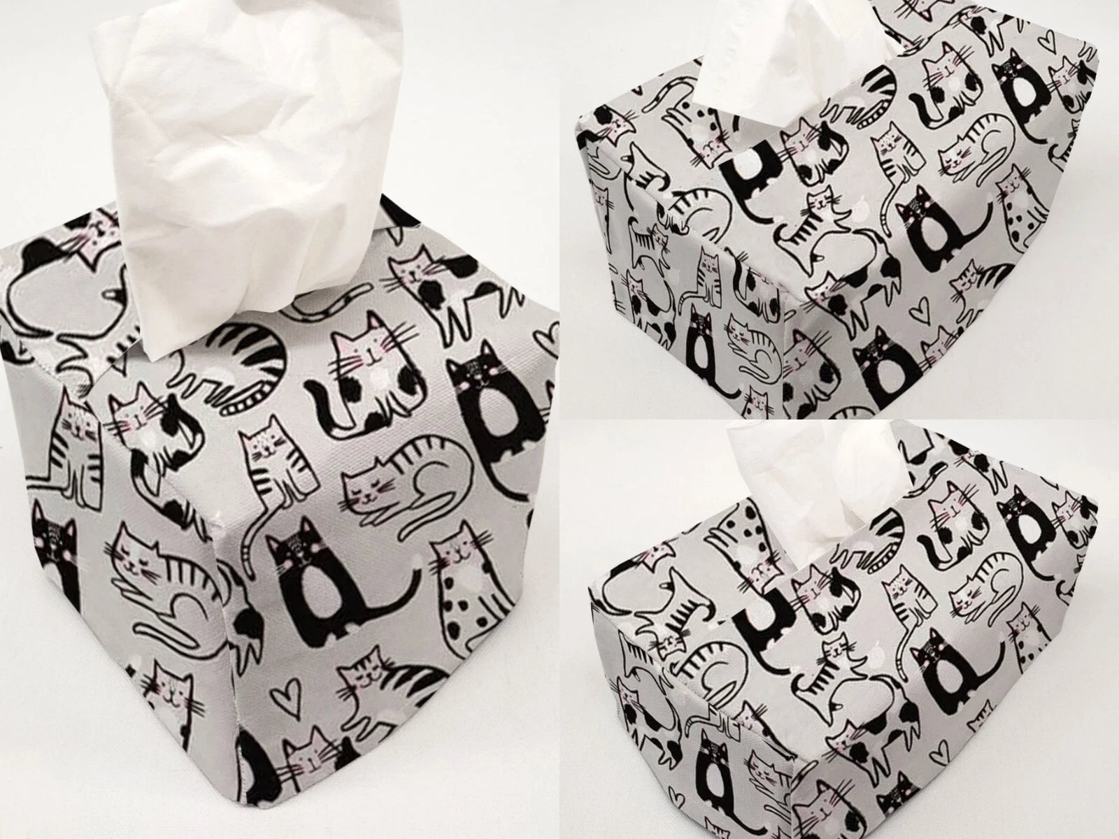 Cats on Gray Tissue Box Cover | eBay