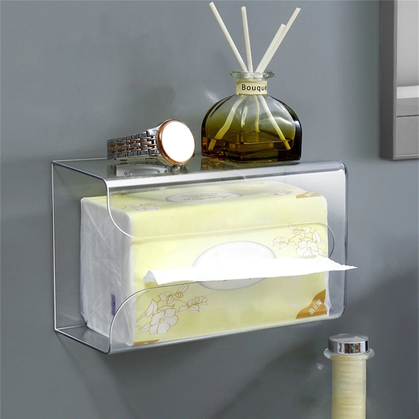 Wall Mounted Tissue Paper Cover Napkin Holder for Living Room Office Counter | eBay