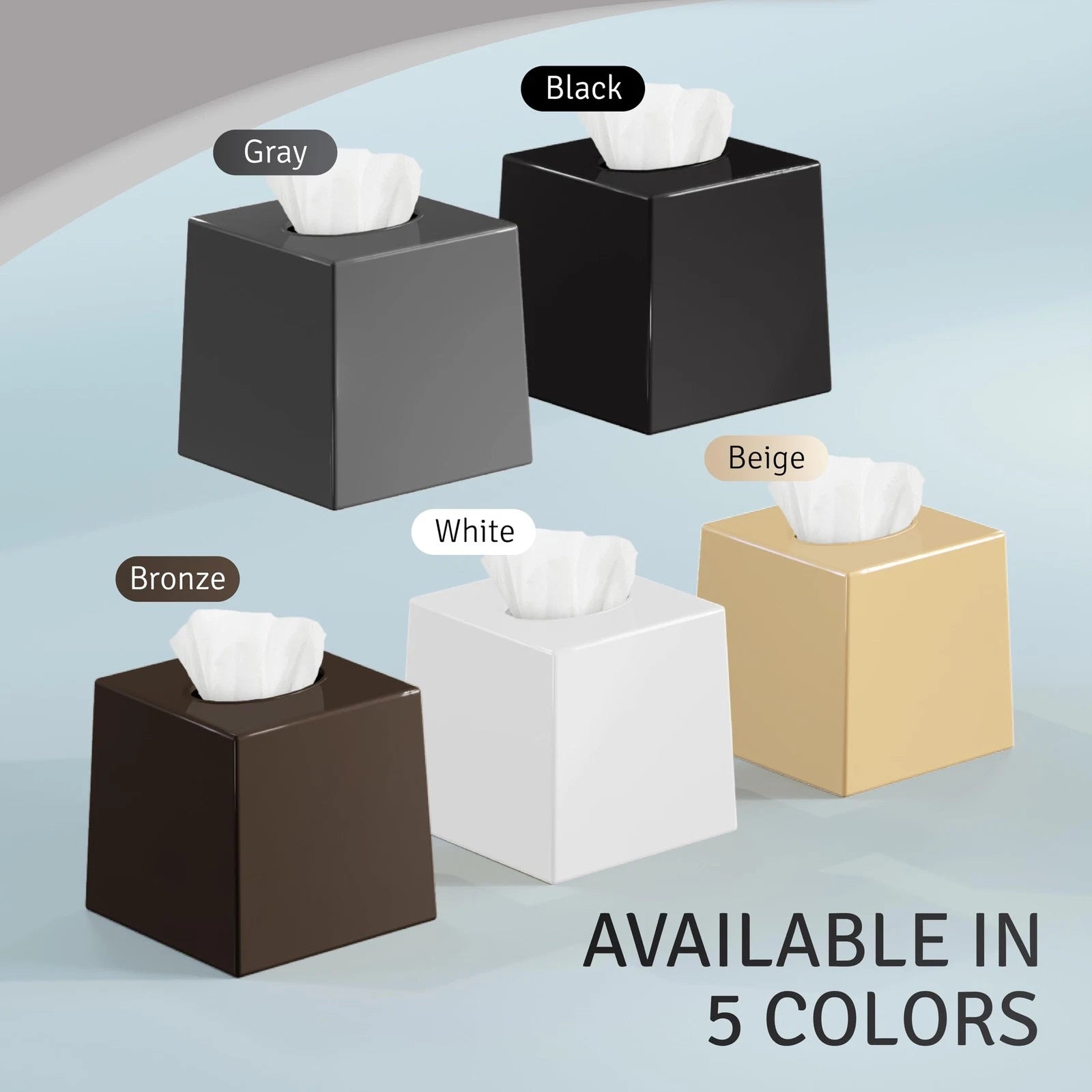 DWËLLZA Home Black Tissue Box Cover Square - Plastic Facial Tissue Box Holder... | eBay