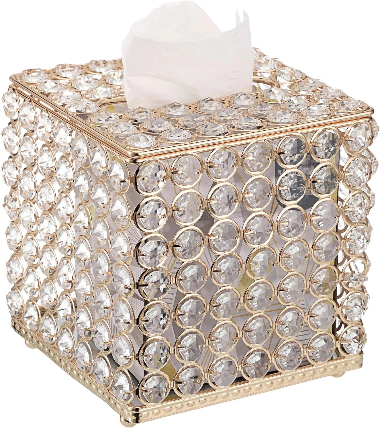 Crystal Square Tissue Box Cover - Sparkling Glass Cube Tissue Box Holder, Decora | eBay