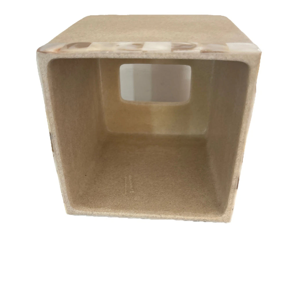 Tissue Box Cover Porcelain Mother Of Pearl Edging Light Brown/tan | eBay