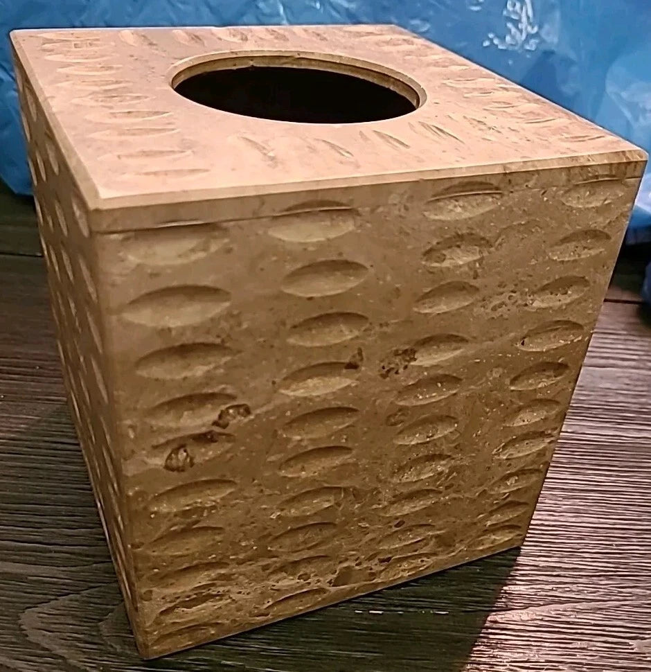 Waterstone Inc, SAN PABLO MOCHA/LIGHT Travertine Stone Tissue Box Holder | eBay