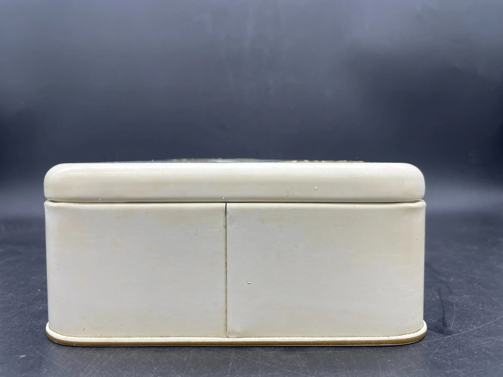 Vintage Ransburg 1950s Retro Hand Painted White and Gold Metal Tissue Box | eBay