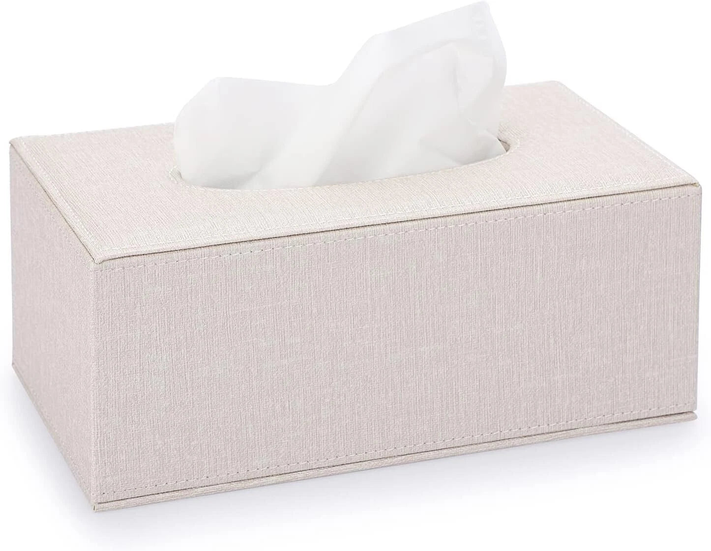 Beige Rectangle Linen Tissue Box Cover with Magnetic Bottom for Home or Office | eBay