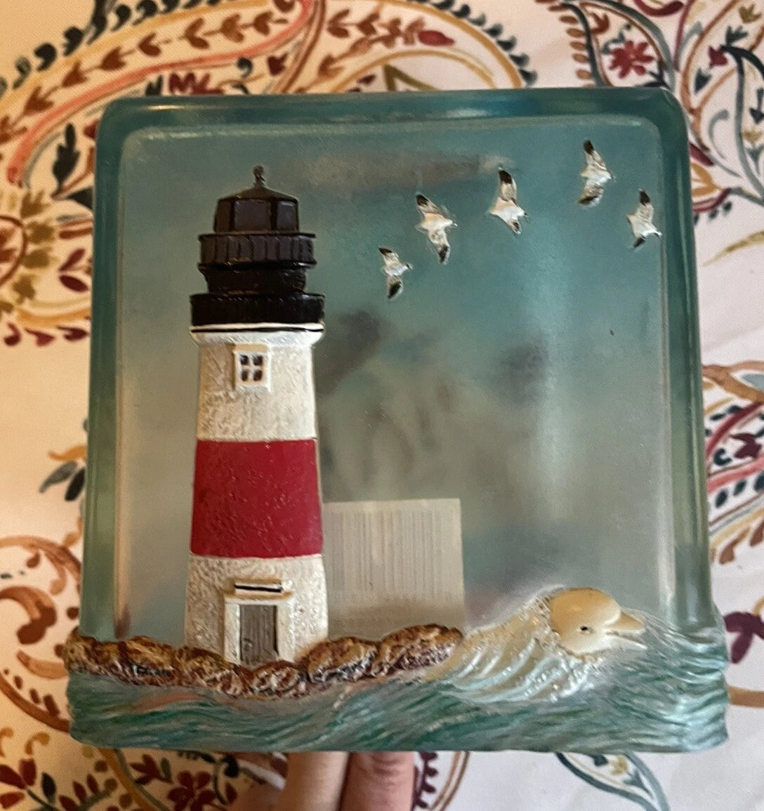 Dean Miller Lighthouse Dolphin Resin. Tissue Box Holder . Vintage | eBay