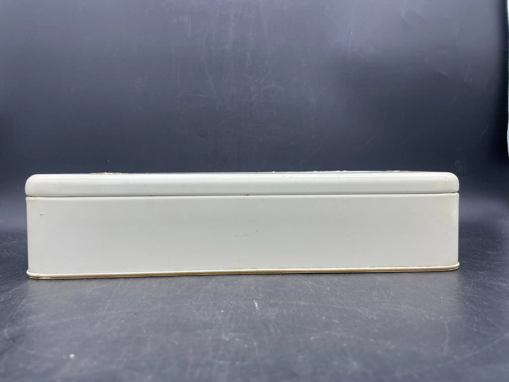 Vintage Ransburg 1950s Retro Hand Painted White and Gold Metal Tissue Box | eBay