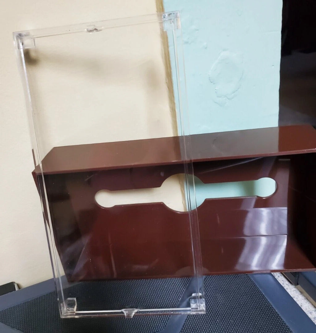 VINTAGE MCM TISSUE BOX HOLDER BROWN ACRYLIC LUCITE | eBay