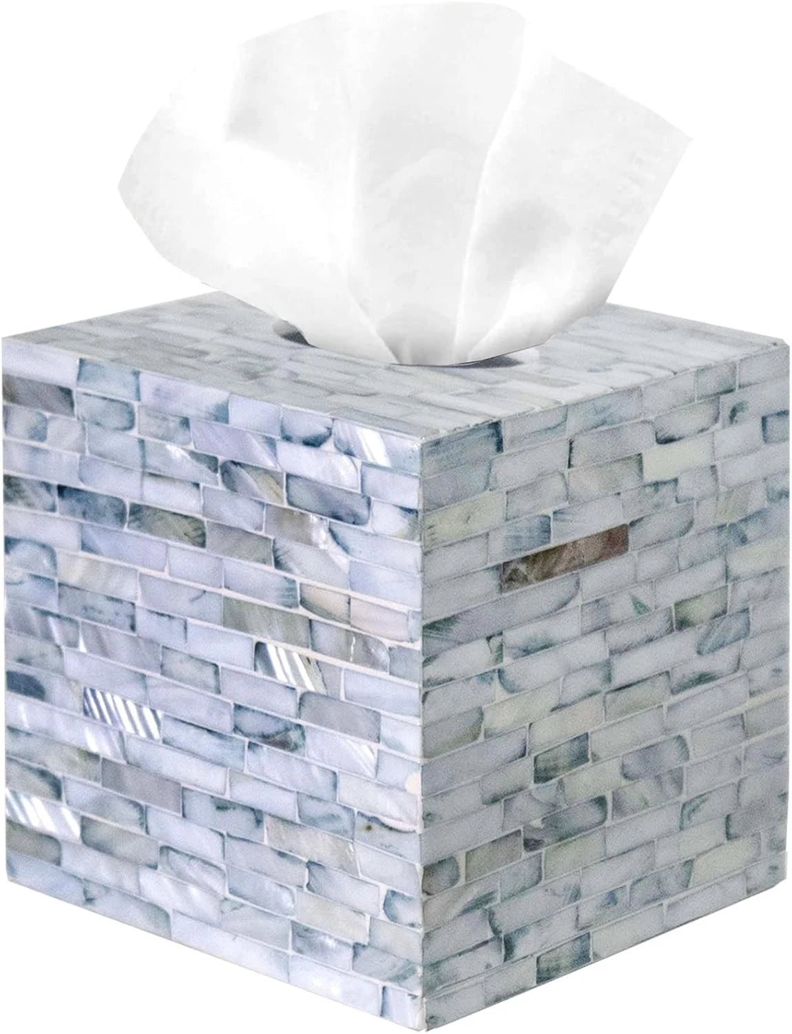 5.9” Handcrafted Blue Mother of Pearl Tissue Box Cover - Vintage Farmhouse Decor | eBay