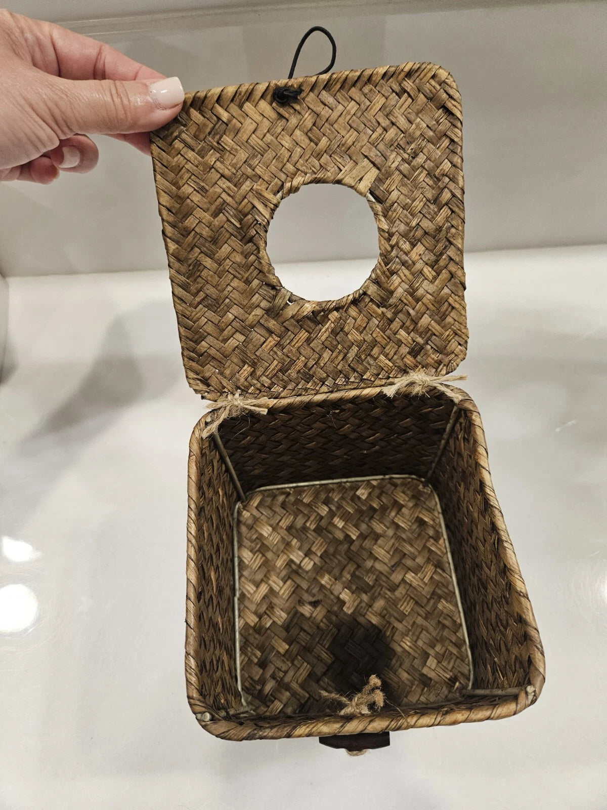 Woven Rattan Bamboo Tissue Box Cover Boho Coastal Beach | eBay