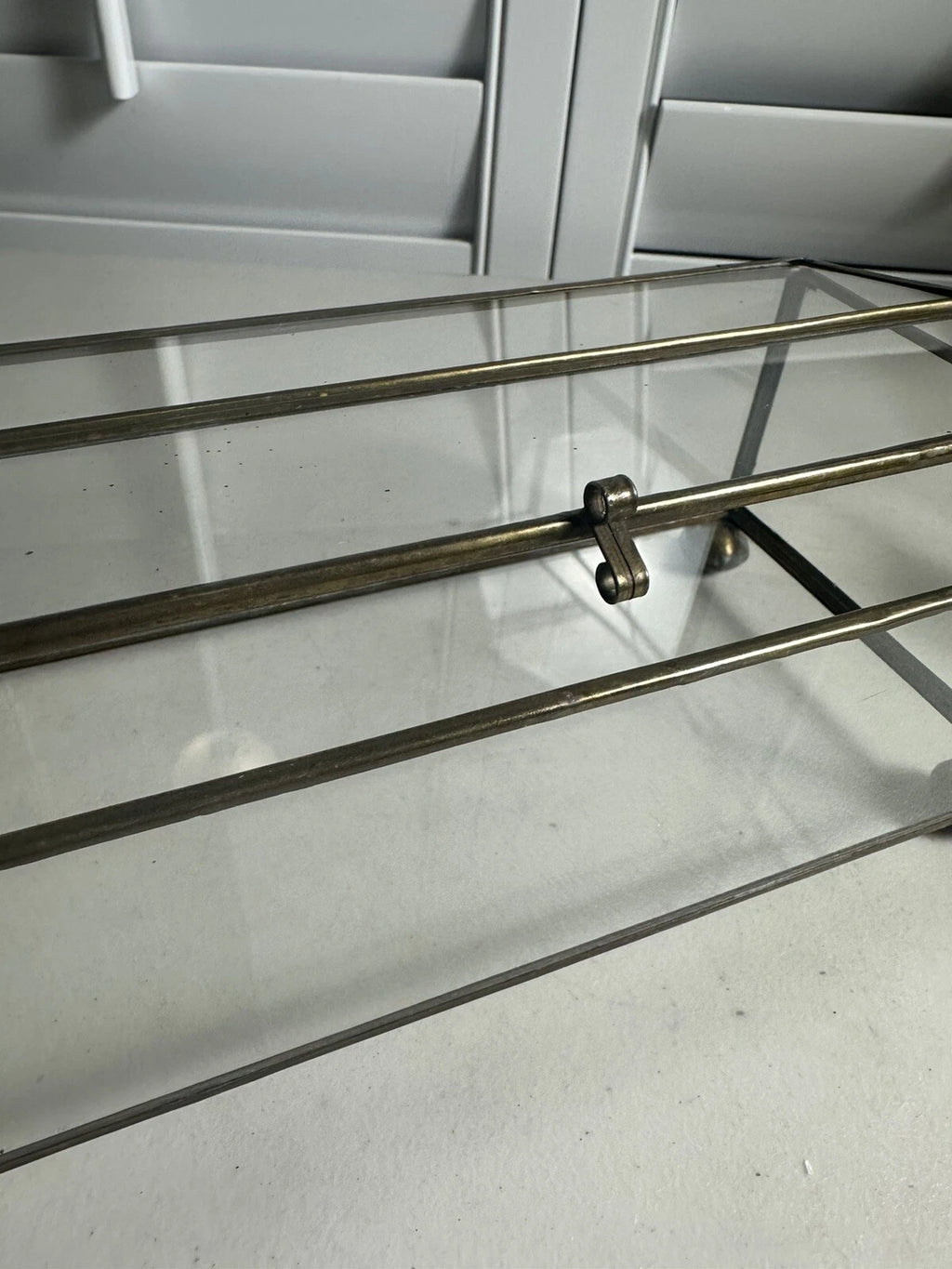 Vintage Old Brass & Glass Tissue Box, Rare | eBay