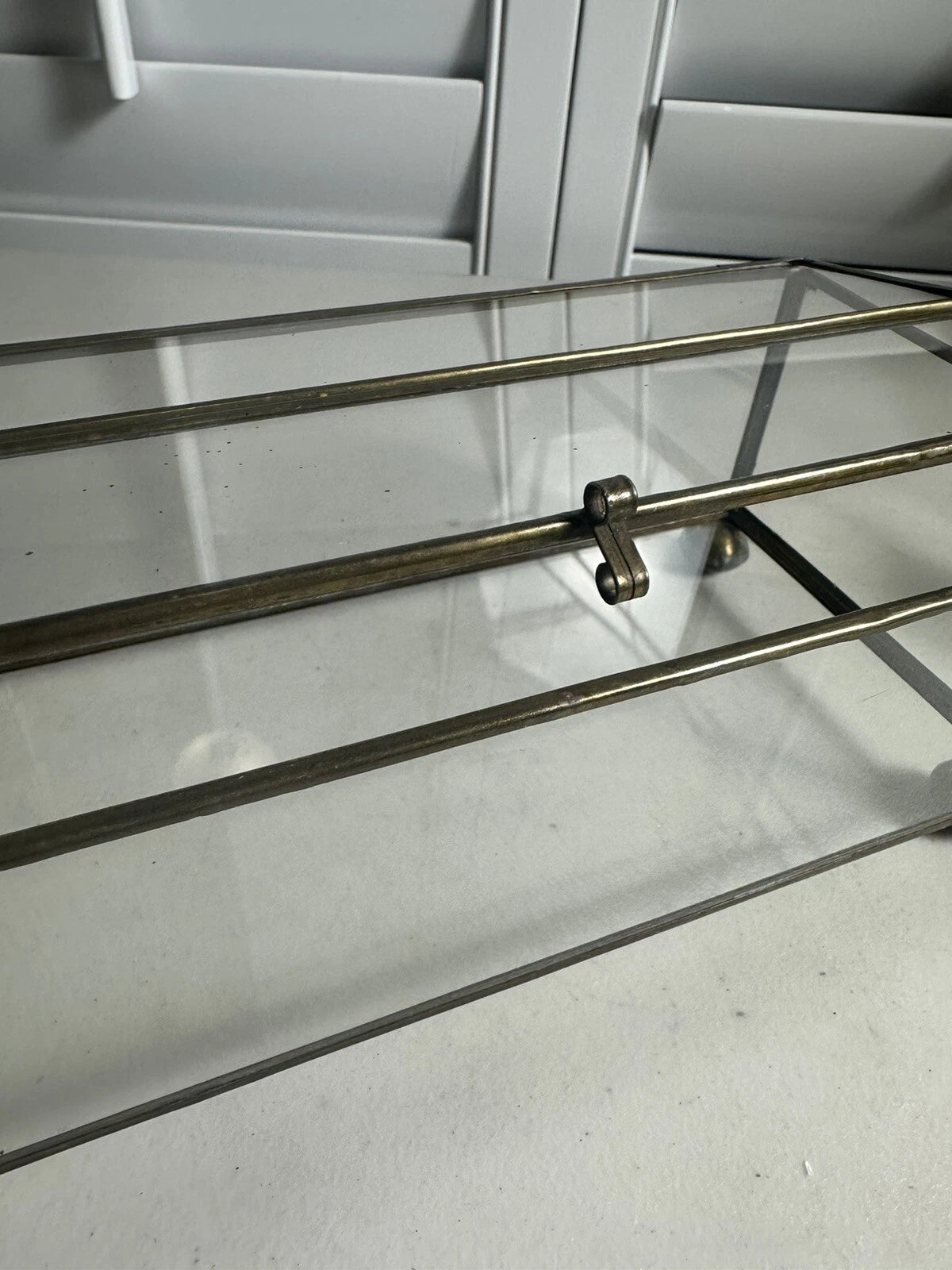 Vintage Old Brass & Glass Tissue Box, Rare | eBay