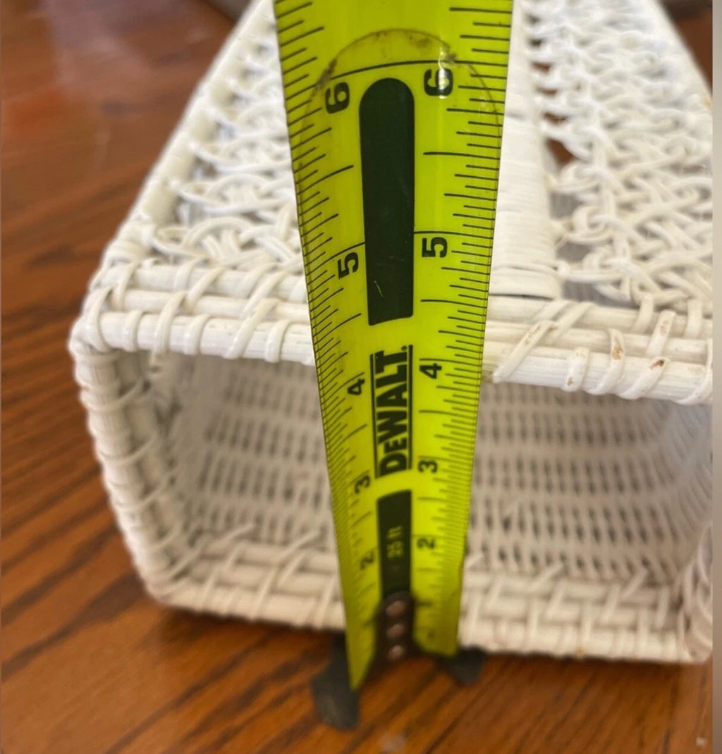 Vintage Woven WHITE WICKER Kleenex TISSUE BOX COVER Holder RECTANGLE | eBay