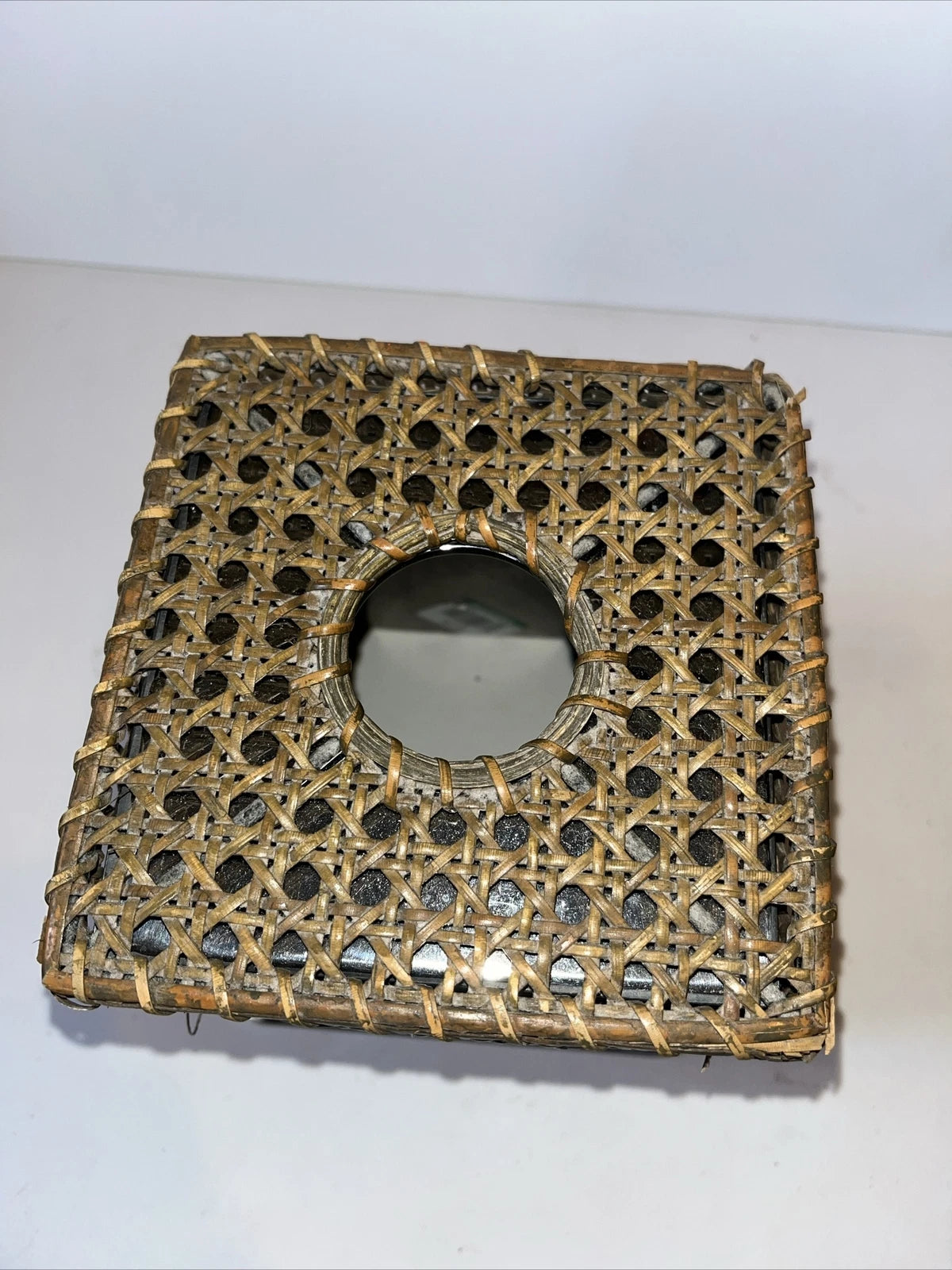 Tissue Holder Box Wicker Bamboo Rattan Cover Woven Square Natural Boho | eBay