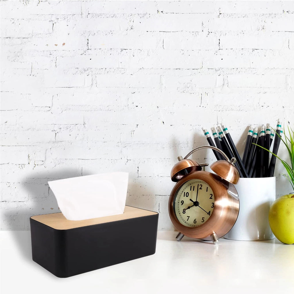 Tissue Box Cover,Tissue Holders,Tissue Box Holder for Bathrooms,Bamboo Cover ... | eBay