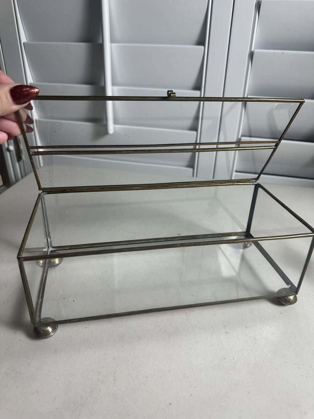 Vintage Old Brass & Glass Tissue Box, Rare | eBay