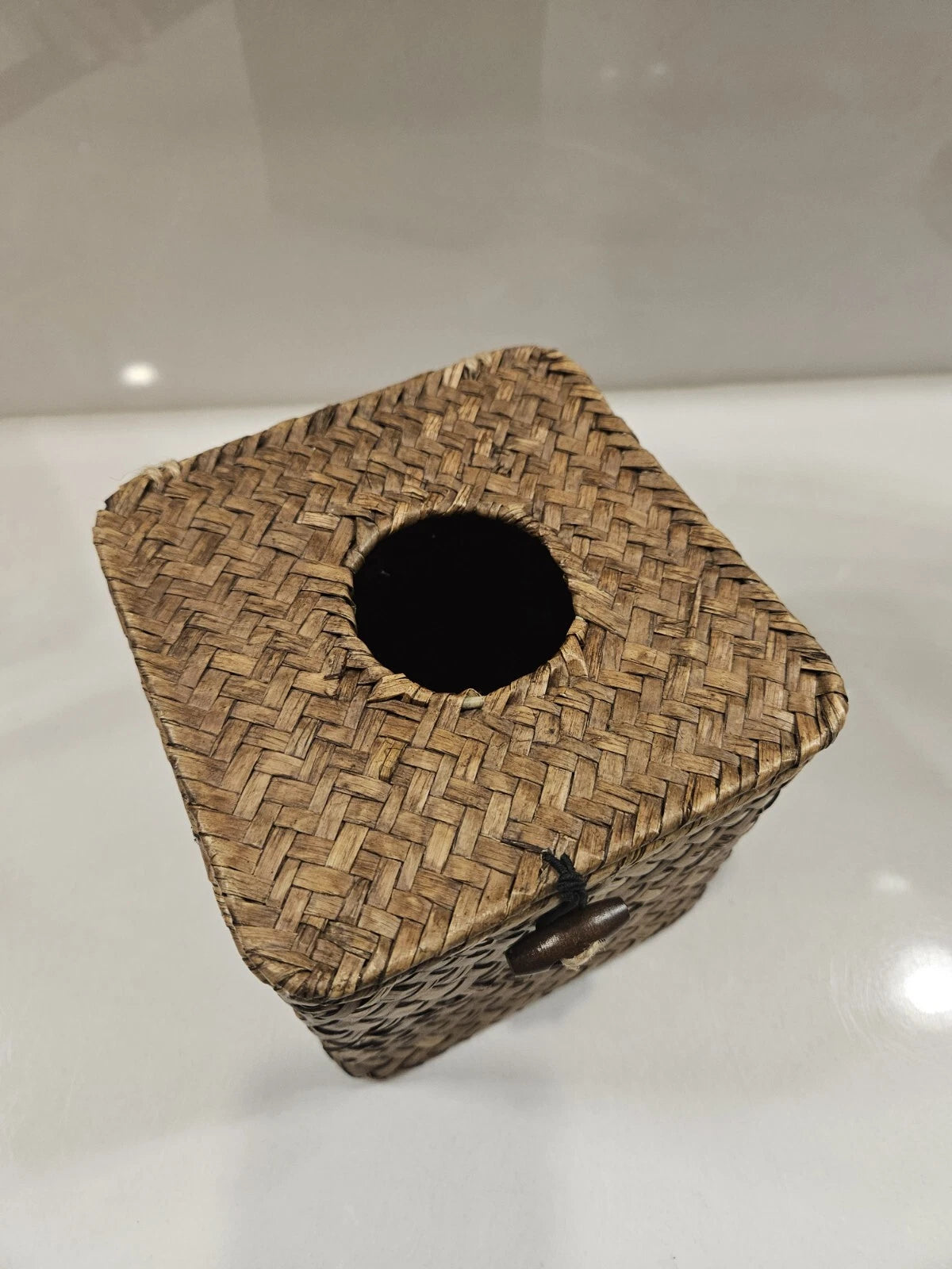 Woven Rattan Bamboo Tissue Box Cover Boho Coastal Beach | eBay