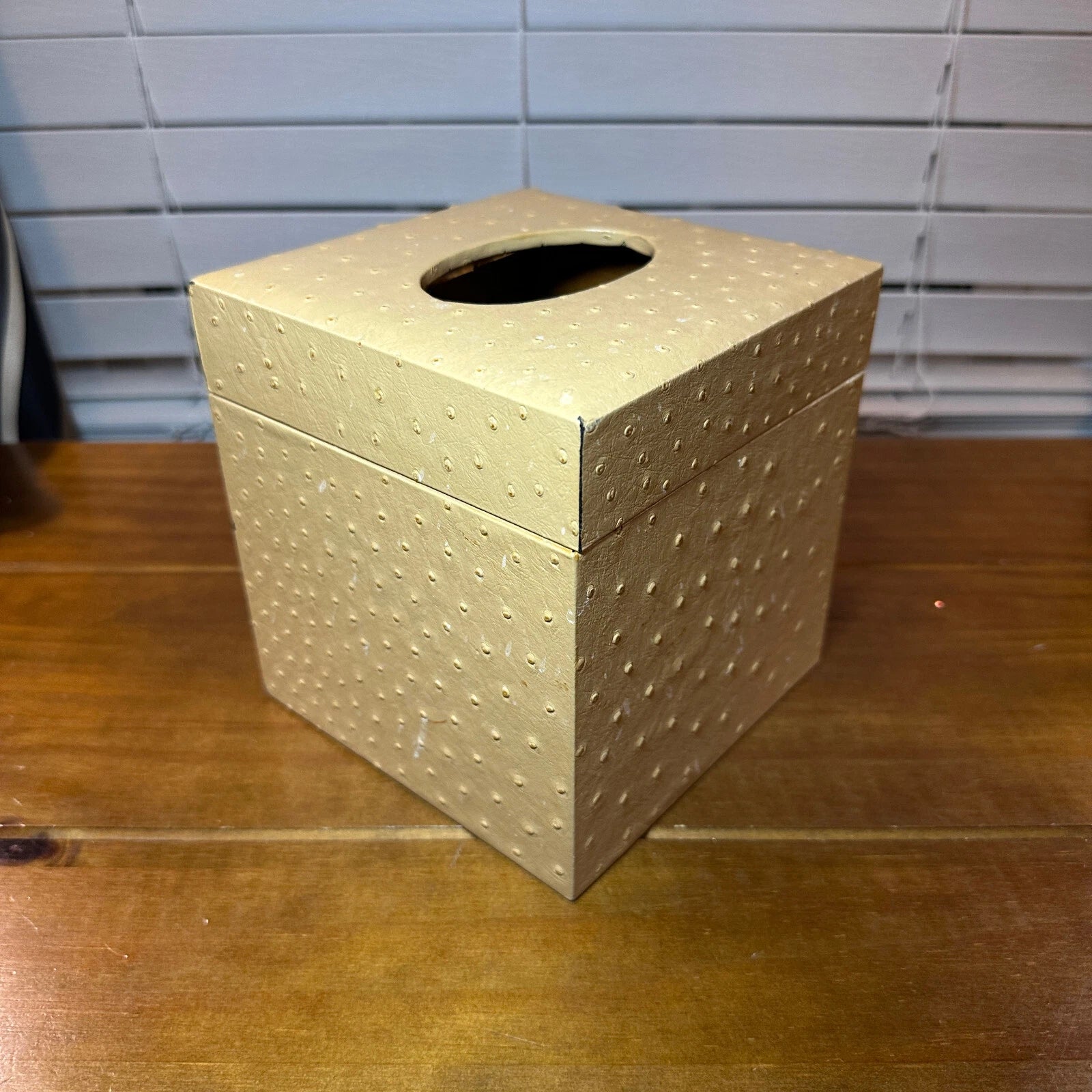 Vintage Labrazel Tissue Box Cover Textured Tan Leather | eBay