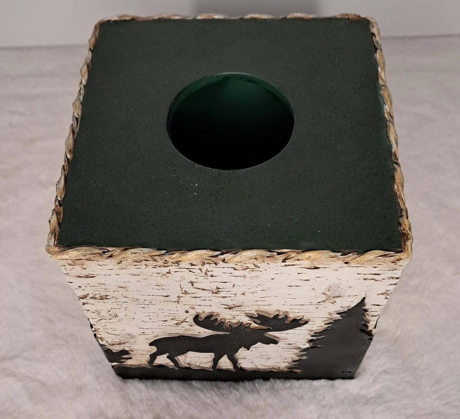 Bear And Moose Birch Cabin Tissue Box Cover Heavy Rustic Nature Country Woods | eBay