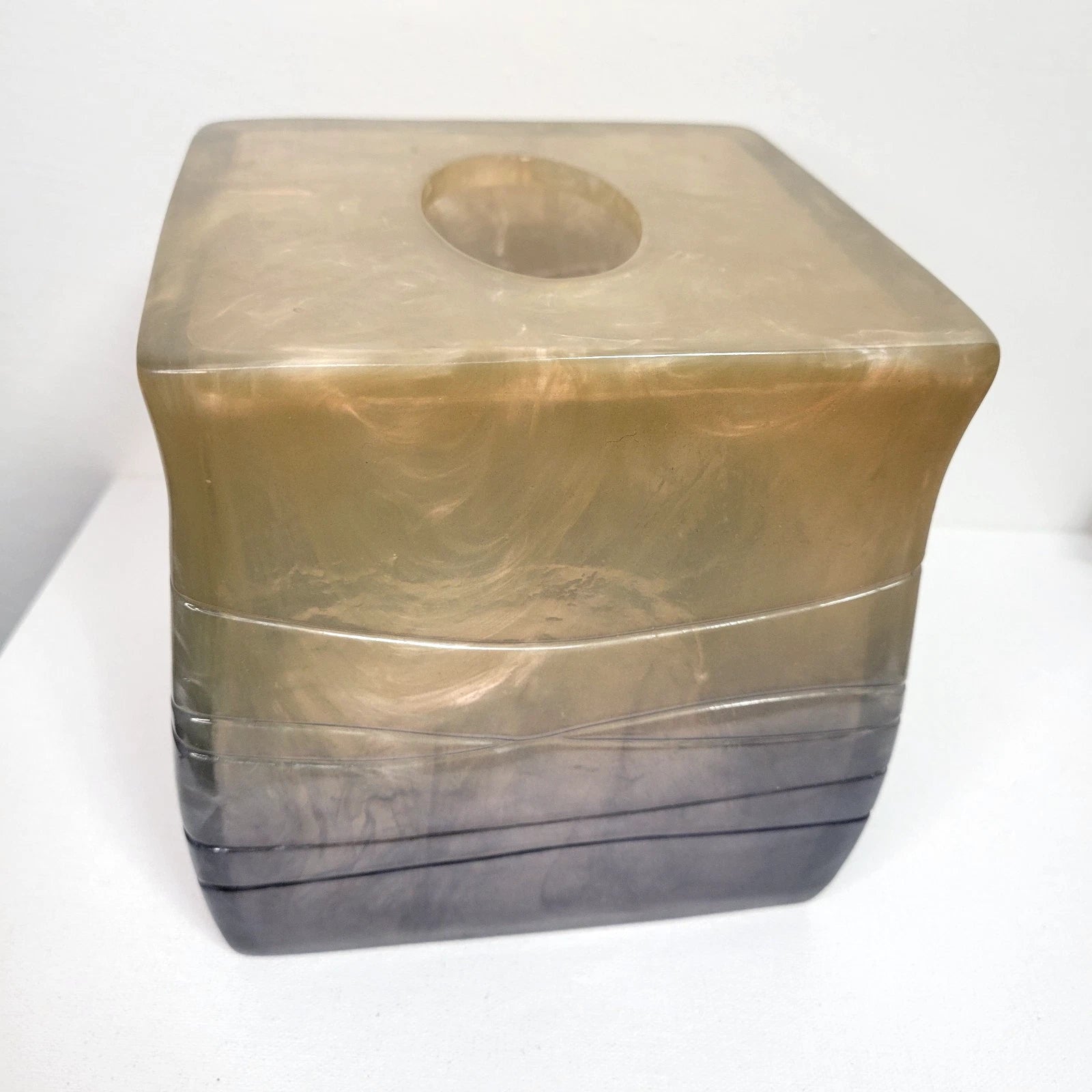Bacova Guild Tissue Box Cube Cover Acrylic Translucent - Gemstone blue/brown $60 | eBay