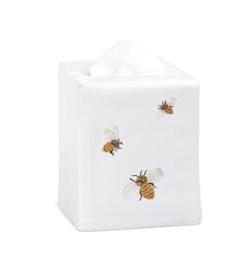 Bees Tissue Box Cover - White Cotton New | eBay