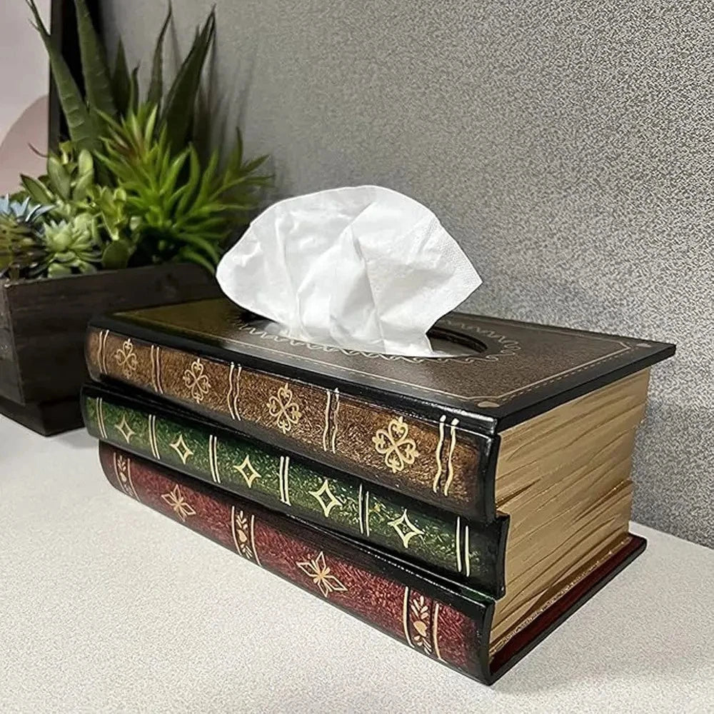 Classical Wooden Antique Book Tissue Box Cover Rectangular Tissue box (red-top) | eBay