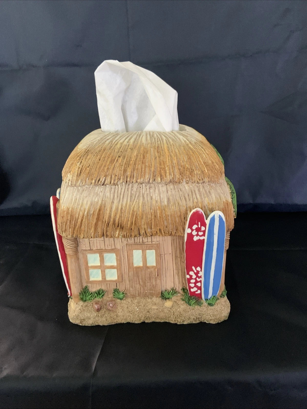 Tissue Box Cover Holder Tiki Hut Surf Board Tropical Beach House Hawaiian Heavy | eBay