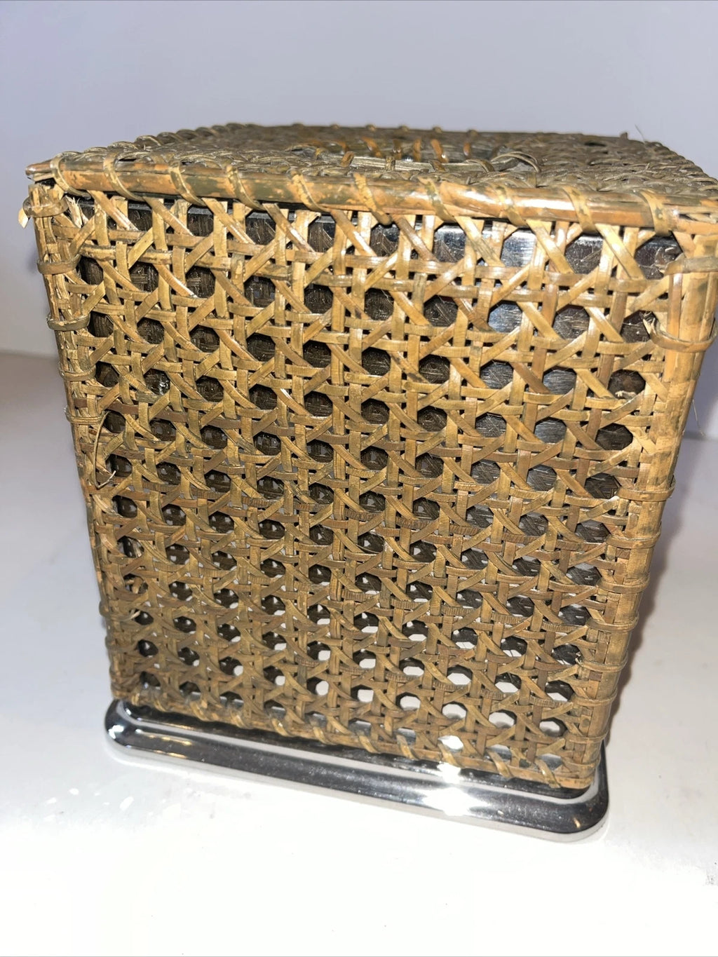 Tissue Holder Box Wicker Bamboo Rattan Cover Woven Square Natural Boho | eBay