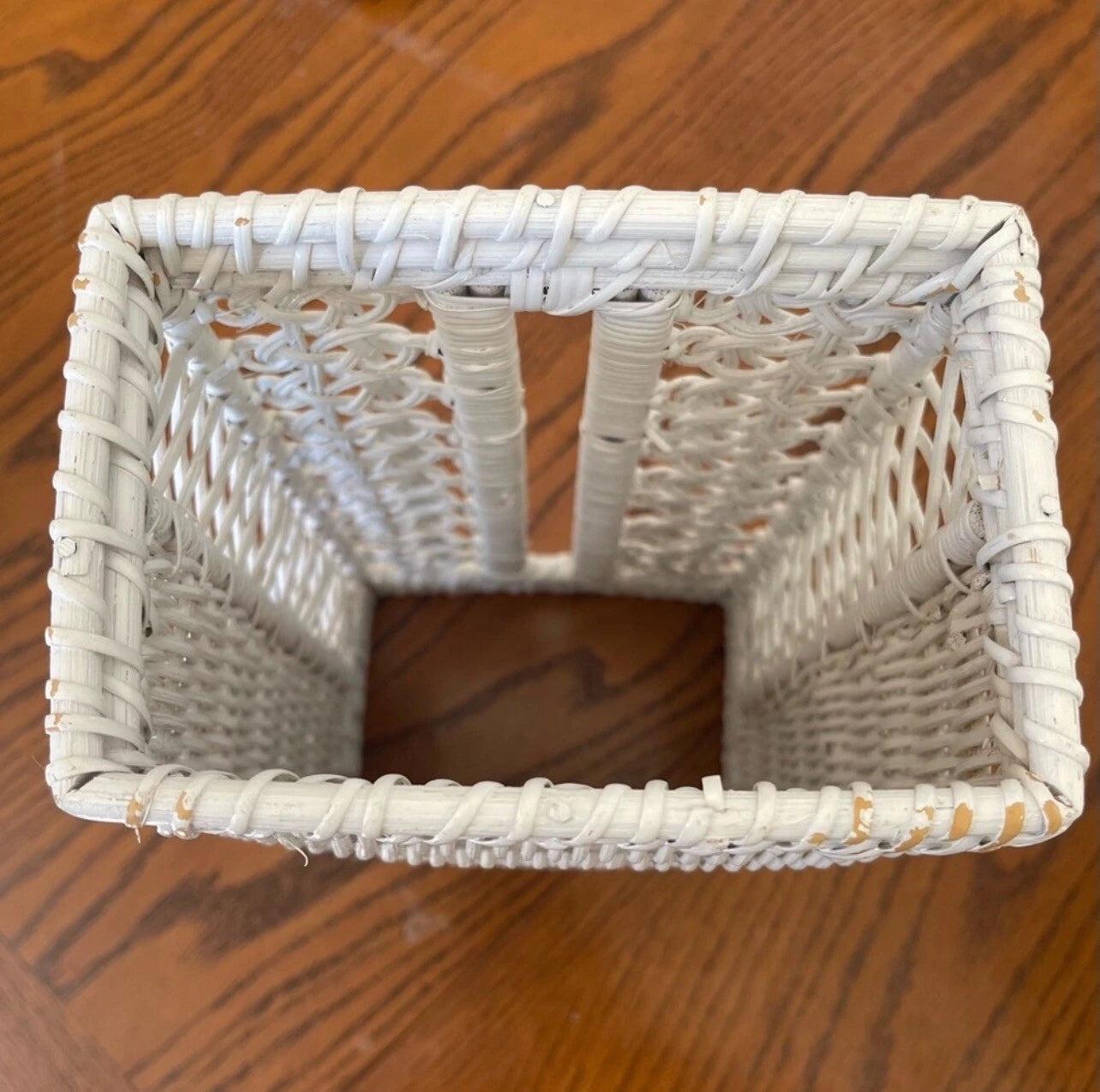 Vintage Woven WHITE WICKER Kleenex TISSUE BOX COVER Holder RECTANGLE | eBay