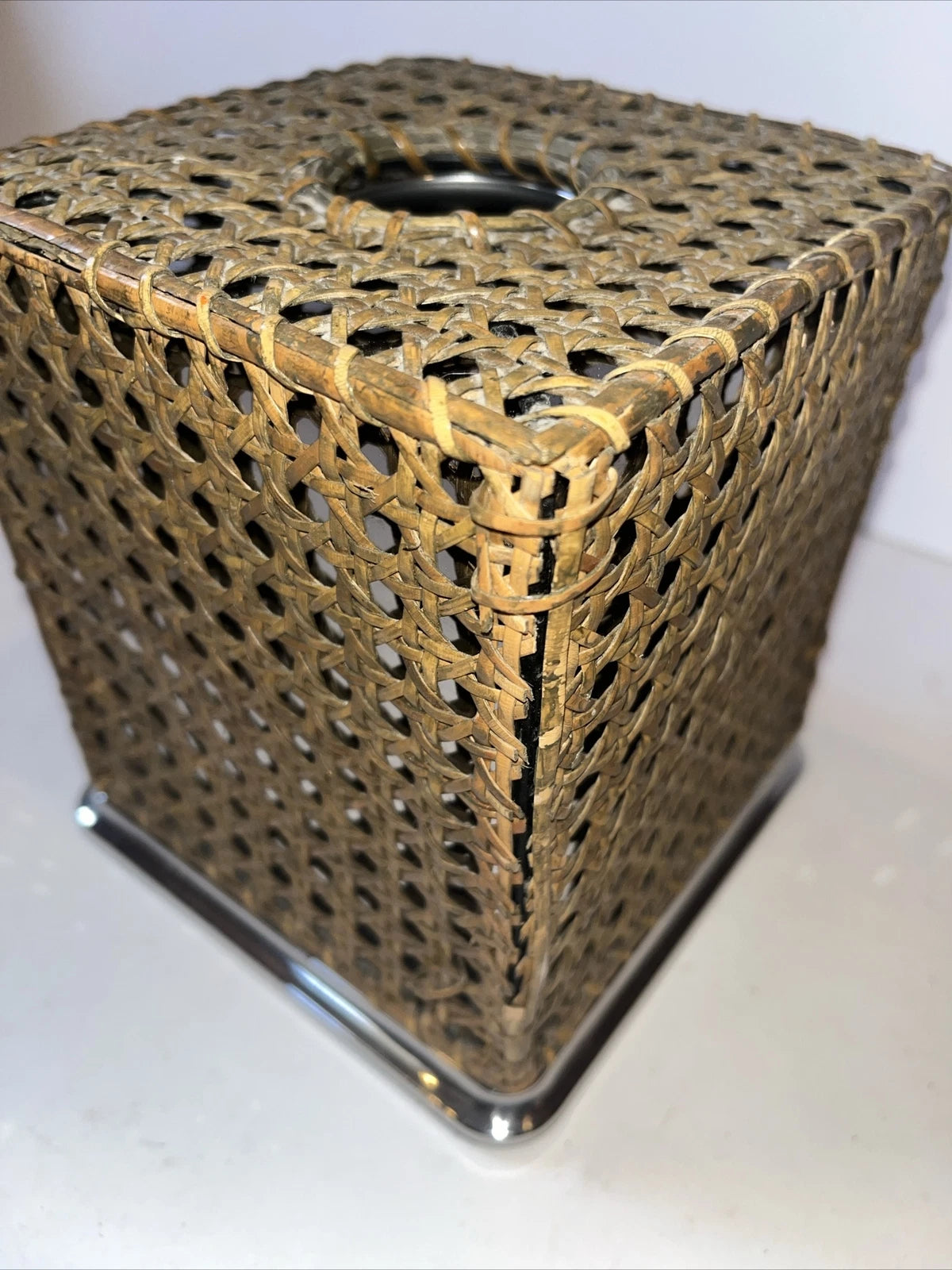 Tissue Holder Box Wicker Bamboo Rattan Cover Woven Square Natural Boho | eBay
