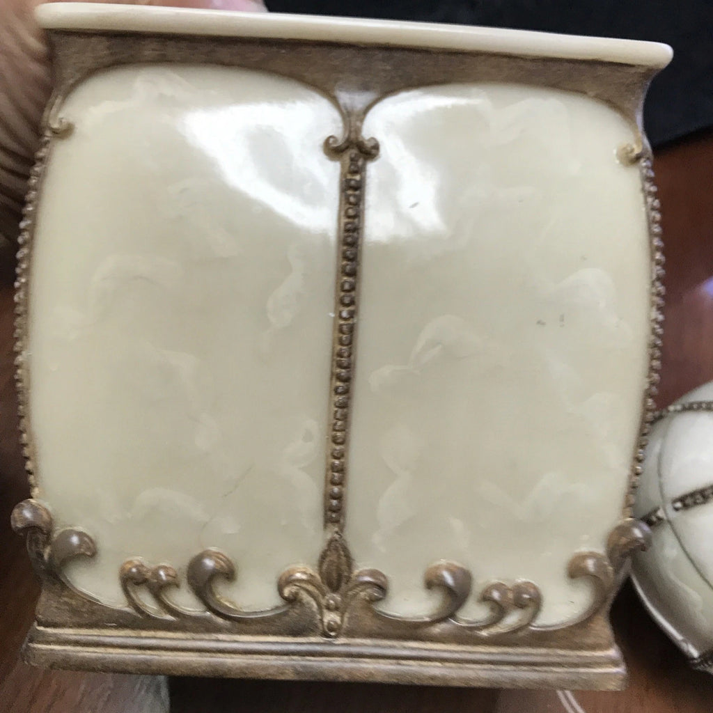 Vintage Croscill Romanza Tissue Cover, Soap Dish,Tinker Box Set | eBay