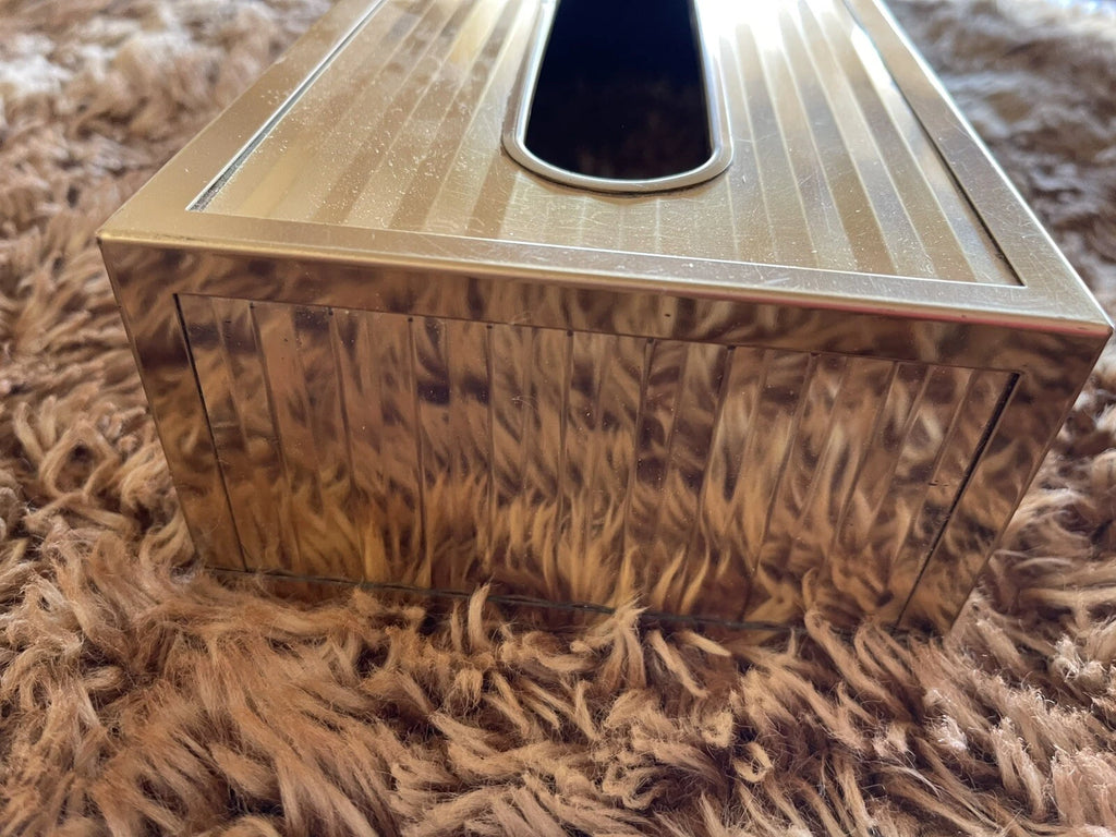 VTG Hollywood Stylebuilt Gold Tone Metal Rectangular Tissue Box Cover | eBay