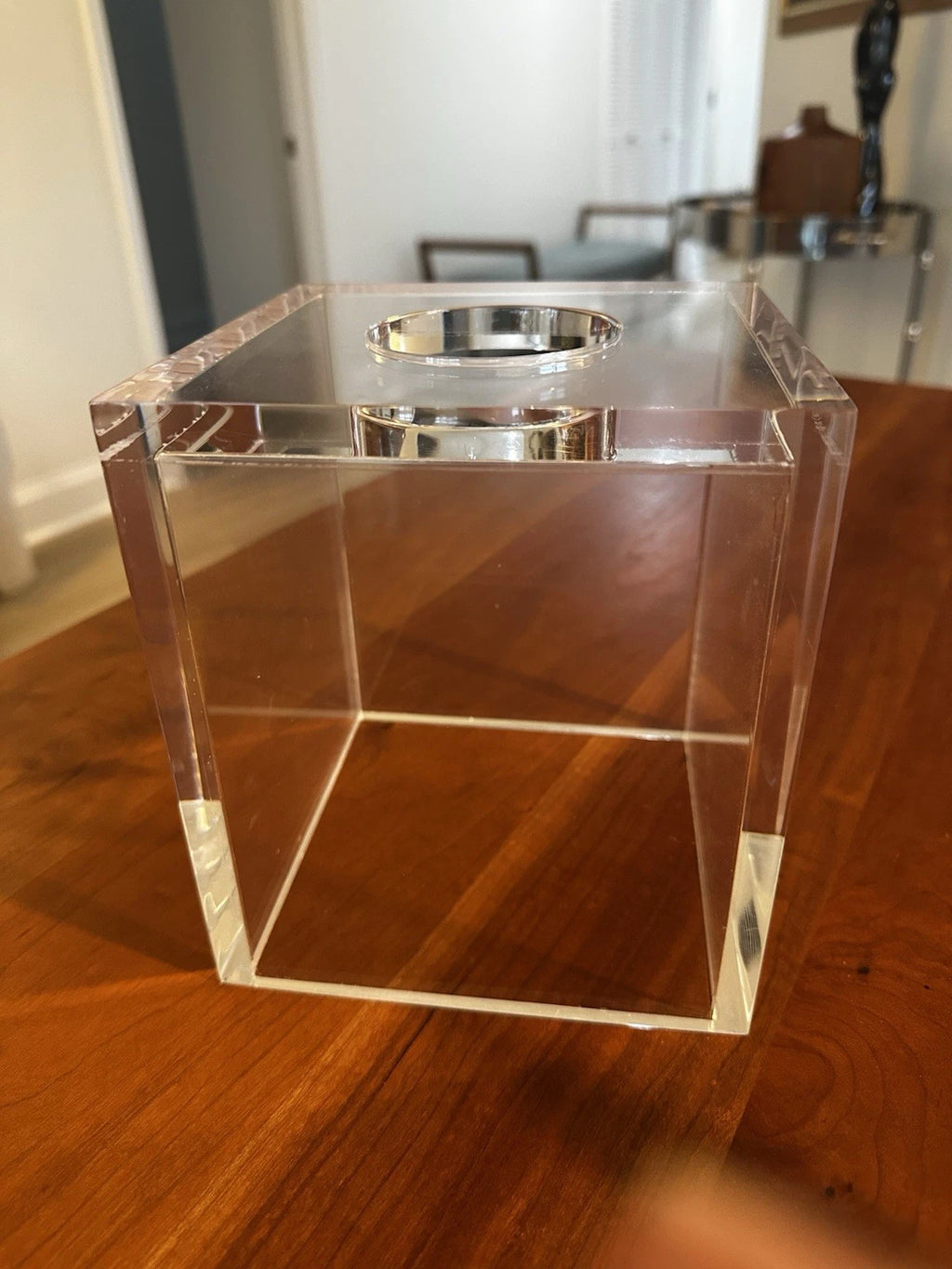 VTG Luxury Heavy Lucite Tissue Box Cover – Thick Clear Acrylic Cube Modern | eBay