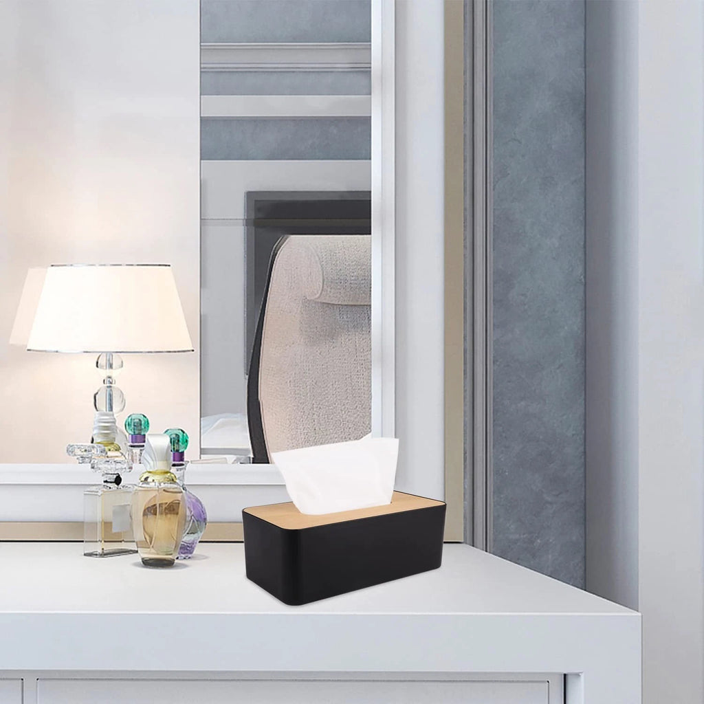 Tissue Box Cover,Tissue Holders,Tissue Box Holder for Bathrooms,Bamboo Cover ... | eBay