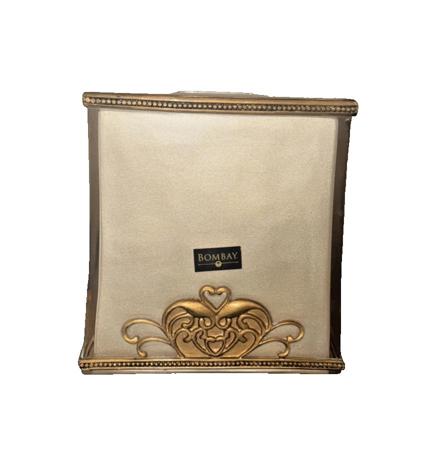 Vintage Bombay Acrylic/Plastic Tissue Box Cover Gold Amber Frosted Ornate | eBay