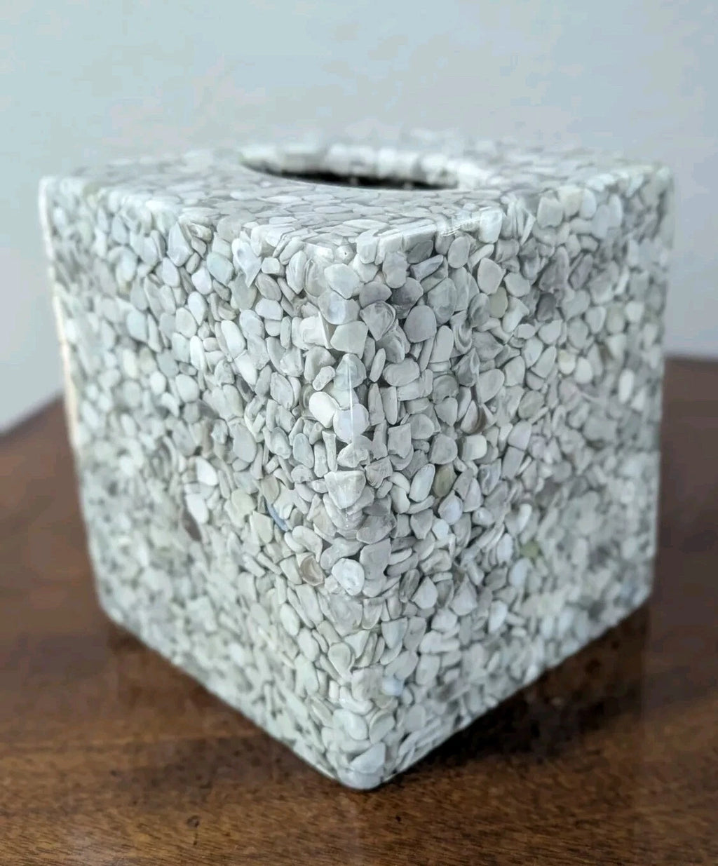 Gray Pebbles W/ Blue Accents, Acrylic Square Tissue Holder | eBay