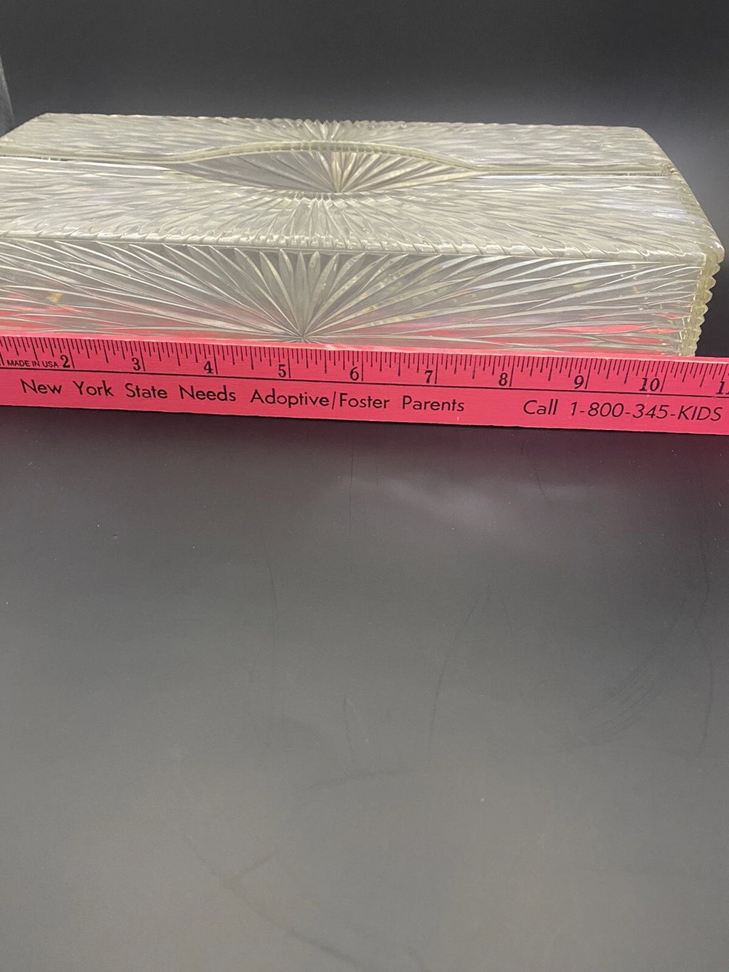 Vtg Home Decor Clear Lucite Starburst Tissue Box Holder Hollywood Regency GUC | eBay