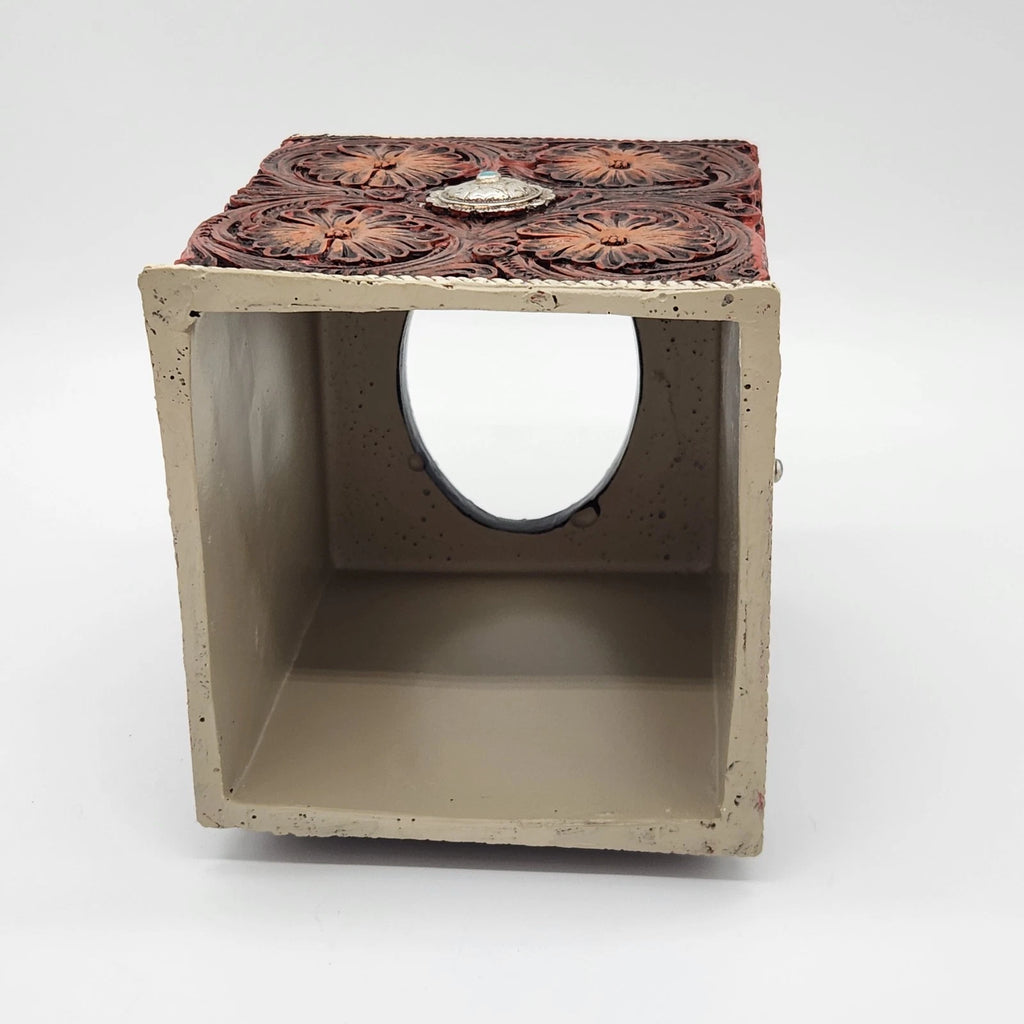 Western Tooled Leather Tissue Box Cover Polyresin | eBay