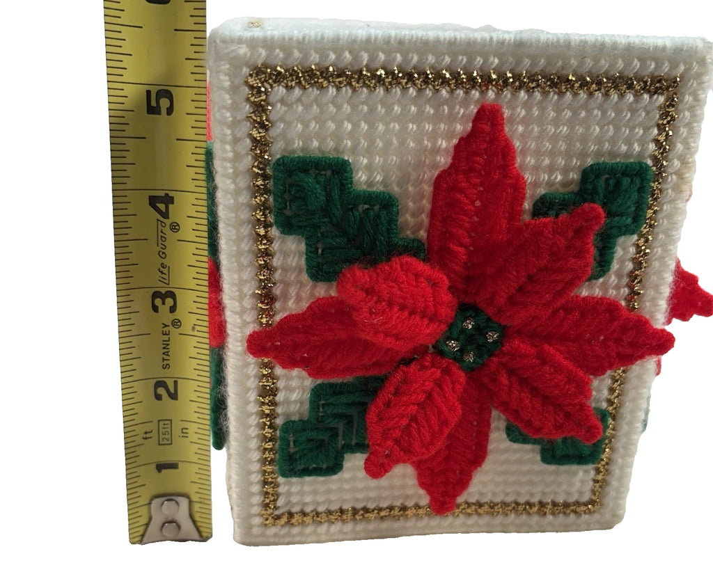 Vintage Plastic Canvas Needlepoint Christmas Square Tissue Cover Box Lot of 2 | eBay