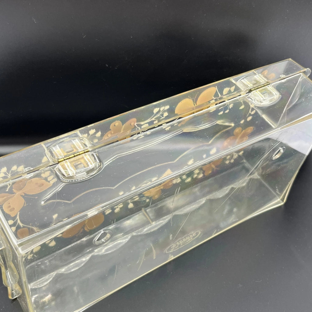 Vtg Acrylic Clear Tissue Box Cover Holder with Hinged Lid Butterflies Wolff | eBay