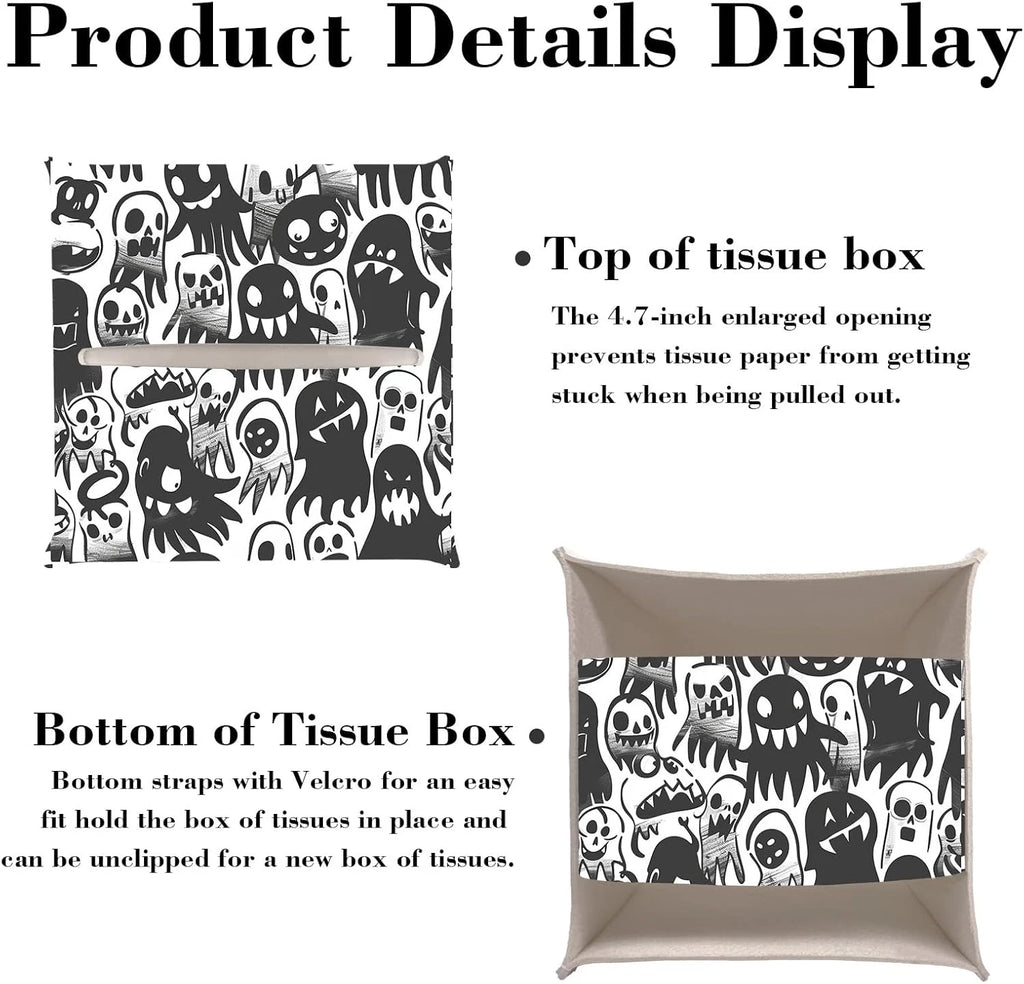 Halloween Ghosts Tissue Box Cover, Tissue Box Cover Square, Decorative Facial Pa | eBay