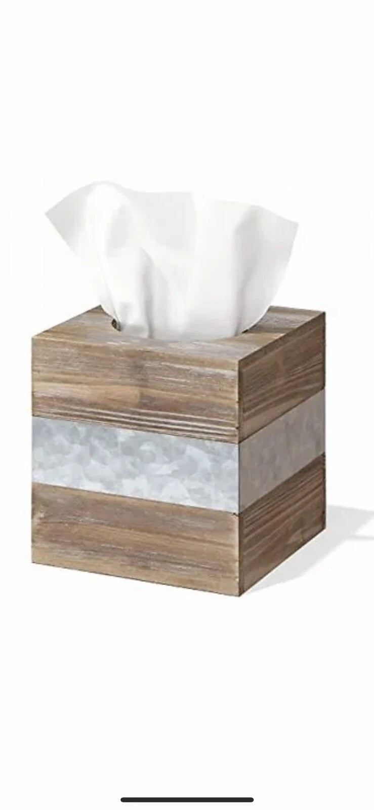 Rustic Metal and Distressed Wood Square Tissue Box Cover Barnyard Designs New | eBay
