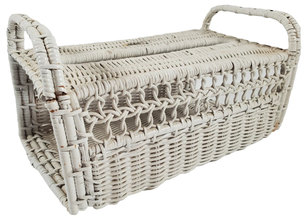 Vintage Woven WHITE WICKER Rattan Kleenex TISSUE BOX COVER RARE STYLE | eBay