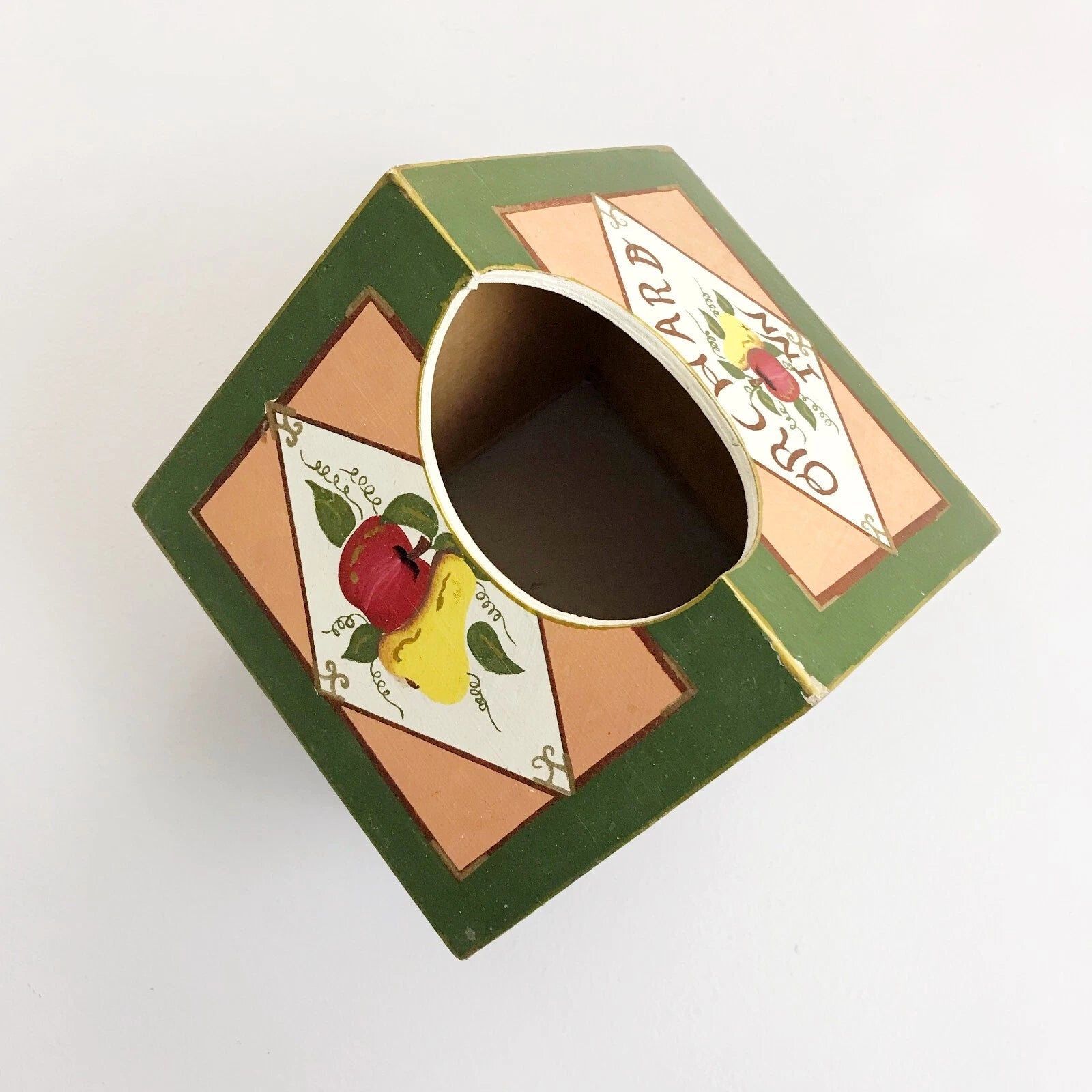 VINTAGE Cozy Cottagecore Tissue Box Hand Painted Orchard Path Field Of Flowers | eBay