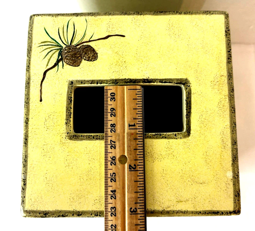 Designer Donna Sharp Rustic Yellow Pinecone Tissue Box Cover Resin | eBay