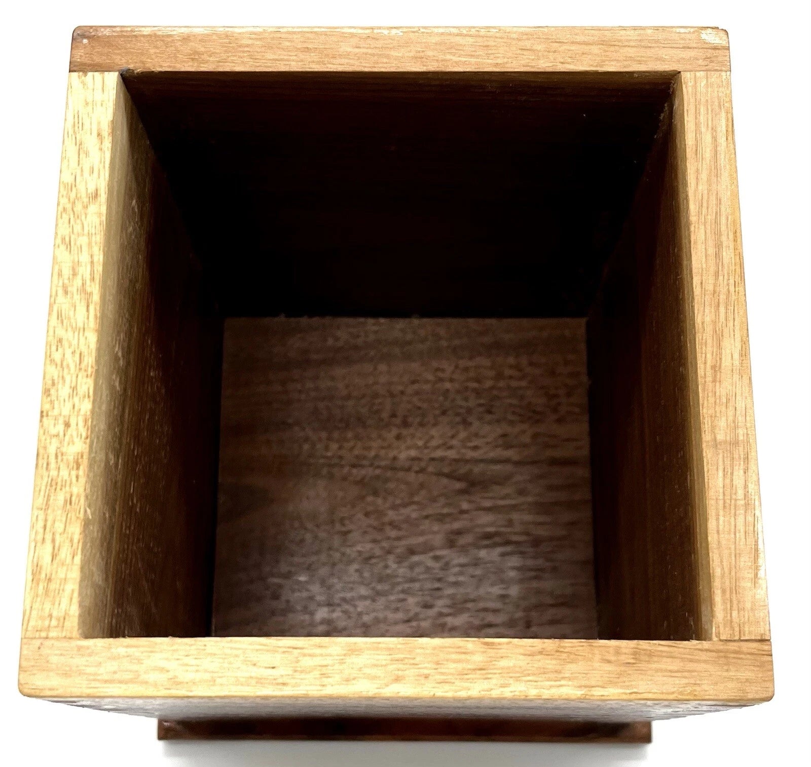 Vintage Solid Wood Square Dovetail Tissue Box Cover - BEAUTIFUL! | eBay